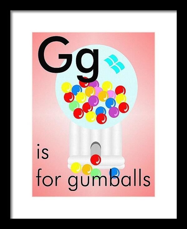G is for Gumballs - Art Print Home Decor Wall - Flashcard #2