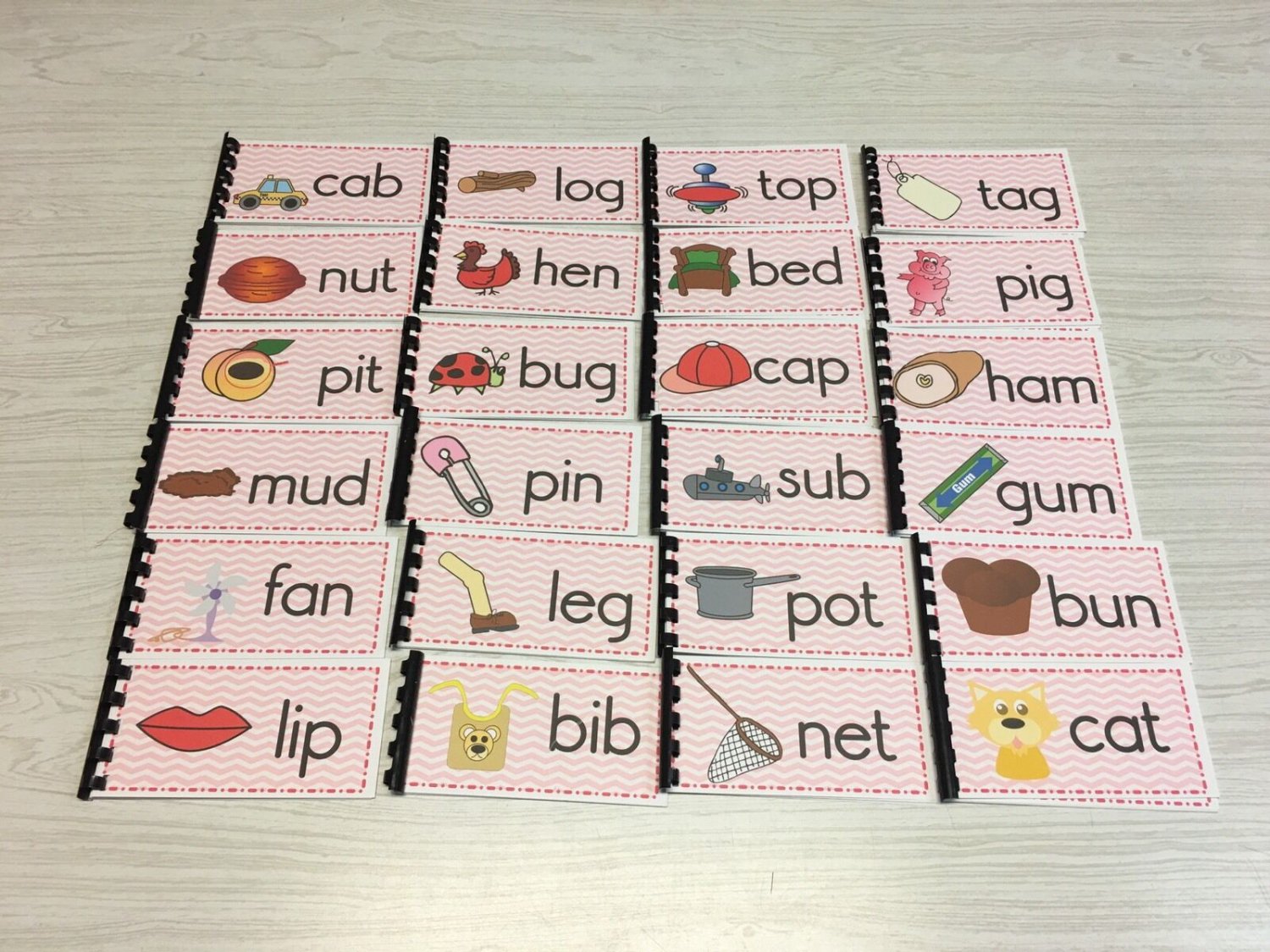 Reading - The Pink Series - 24 CVC Word Families Booklets - Montessori materials