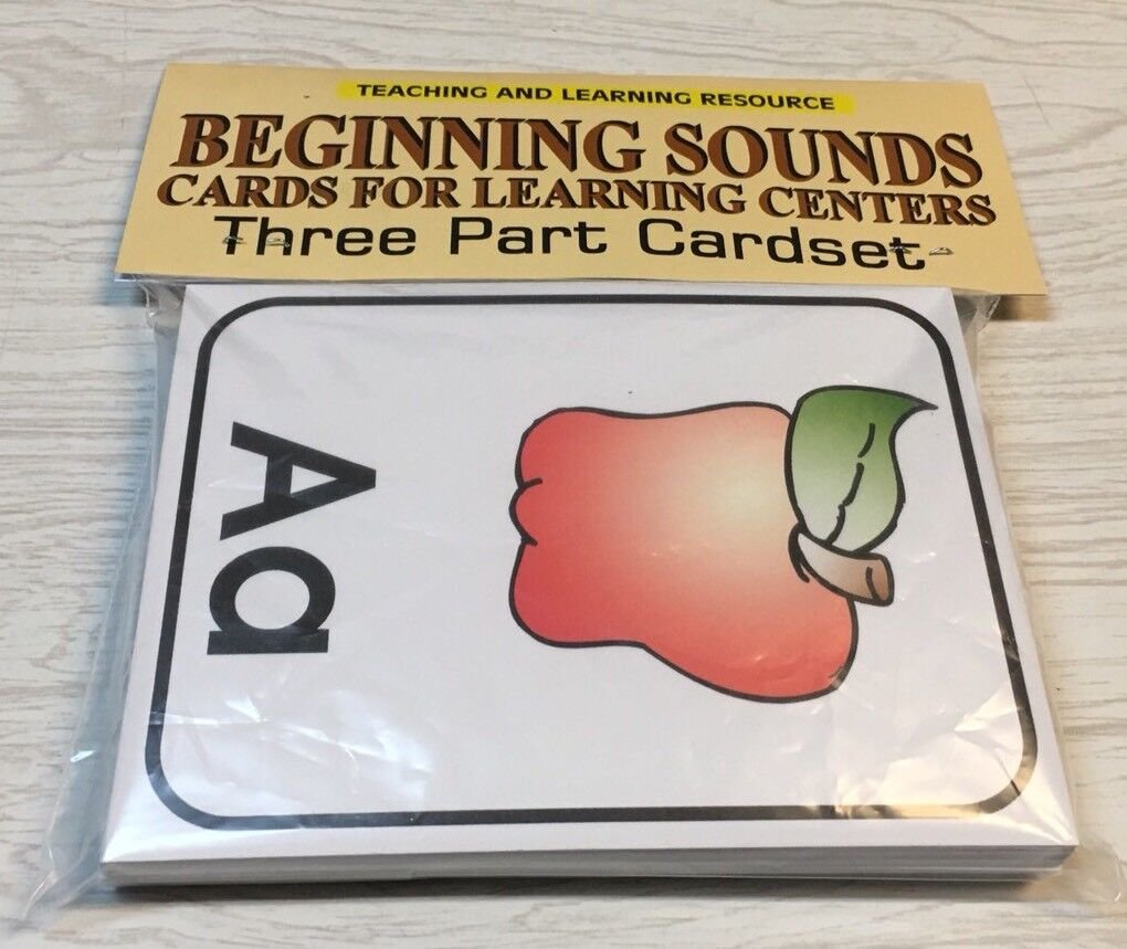 NEW Beginning Sound - Cards for Learning Center - Three Part Card  - Montessori