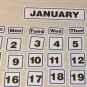 Blue Border January - 31 Laminated Calendar Squares + Blank Cards