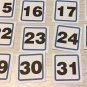 Blue Border January - 31 Laminated Calendar Squares + Blank Cards