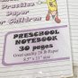 Preschool Notebook Page - Handwriting Practice Paper For Children - 30 Sheets