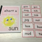 Interactive Learning Books for Children - Short “u” book - w/ 12 Laminated Cards