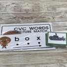 Gingerbread Boy - Themed Learning Centers - CVC Words Picture Match Laminated