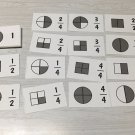 Laminated Equivalents Fraction Flash Cards. Preschool thru 3rd  math flashcards.
