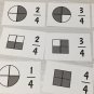 Laminated Equivalents Fraction Flash Cards. Preschool thru 3rd math flashcards.