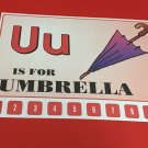Letter  U Umbrella - Number Sequencing Puzzle, numbers 1-10 Laminated