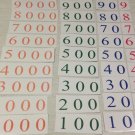 PLACE VALUE CARDS 1-9000 Laminated Card Set - Montessori