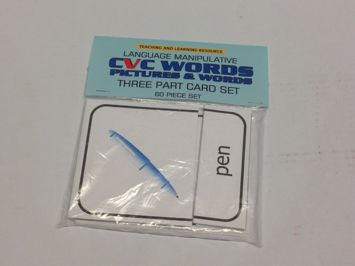 Three Part Cards - Cvc Words CVC WORDS AND PICTURES CARDS Teaching supplies