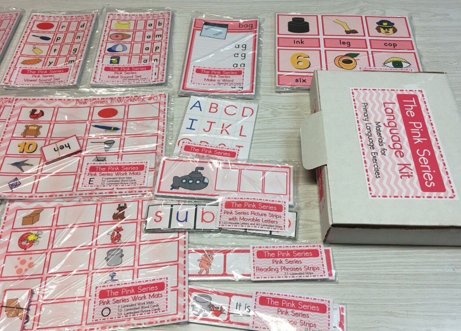 The Pink Series - Language Kit - (16) Montessori Materials for  Primary Language