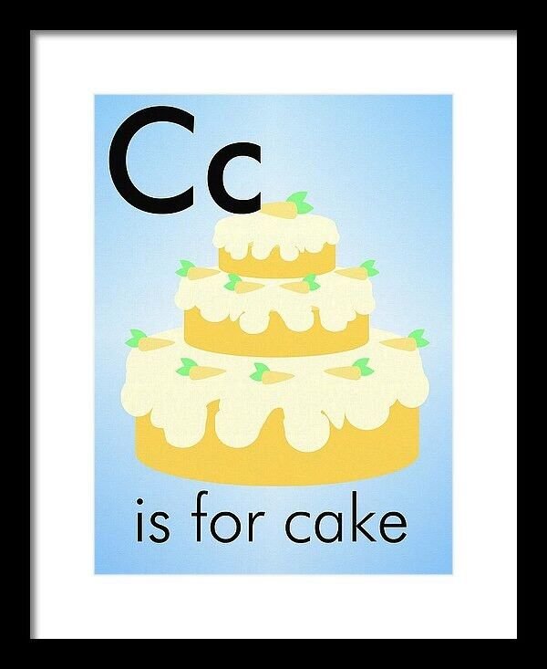 C is for Cake - Art Print Home Decor Wall Art -  Flashcard (frame not included)