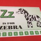 Letter  Z Zebra- Number Sequencing Puzzle, numbers 1-10 Laminated