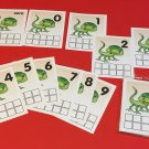 LIZARD TENS FRAMES- Laminated Dry Erase cards - Teaching supplies