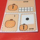 Pumpkin Theme - Number Card Kit , Numbers Counting Cards  1-20 Laminated