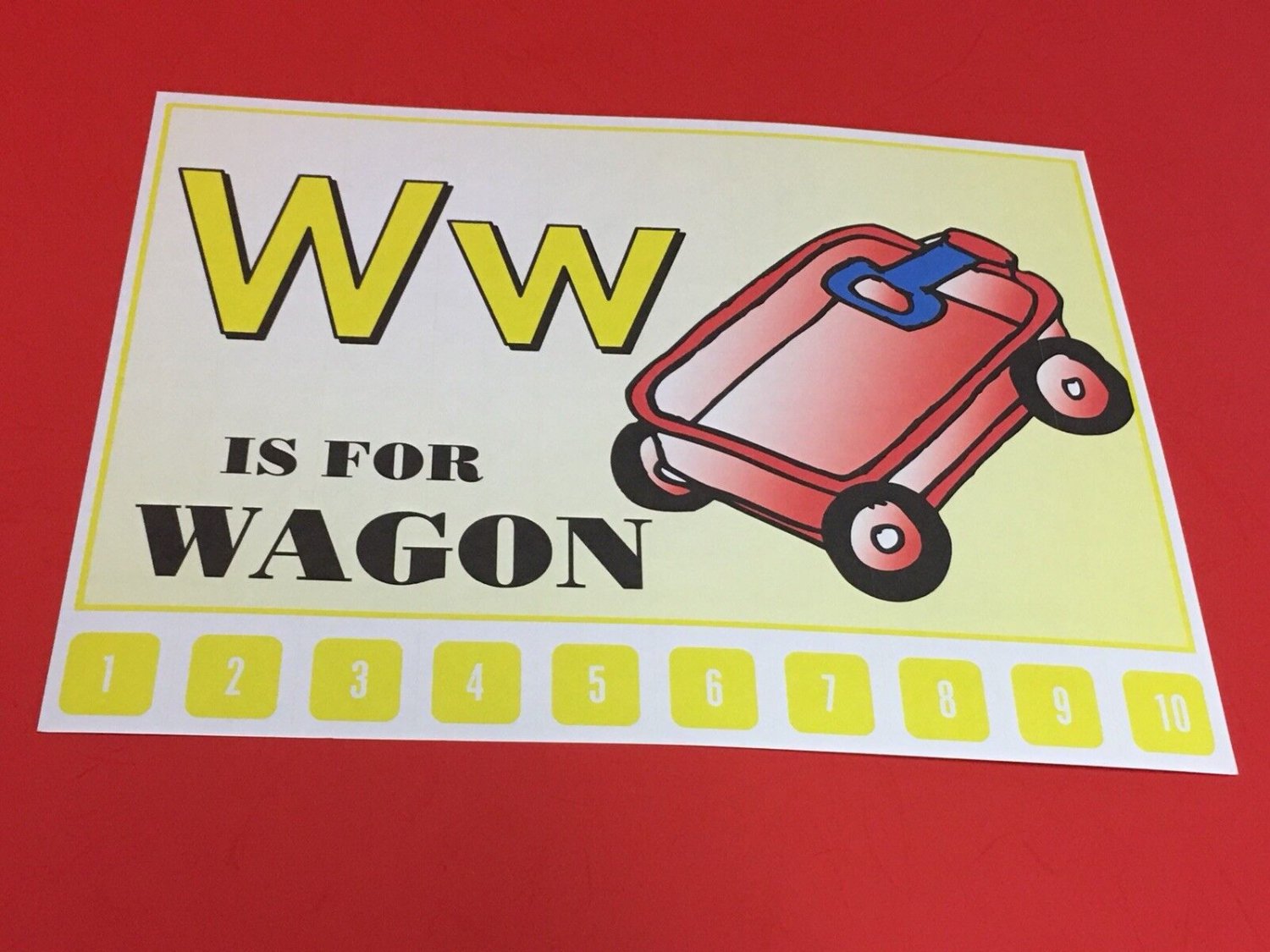 Letter W Wagon Number Sequencing Puzzle, numbers 110 Laminated