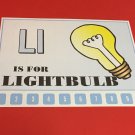 Letter  L Lightbulb - Number Sequencing Puzzle, numbers 1-10 Laminated