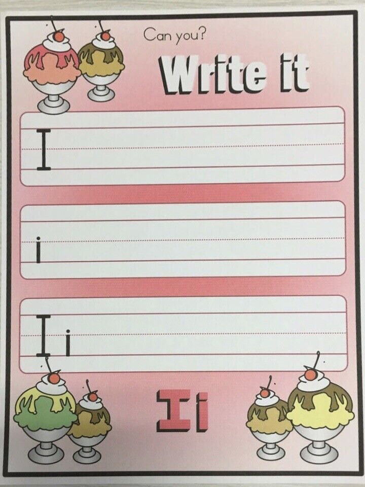 Ice Cream Ii Dry erase Mat - Laminated Activity Cards