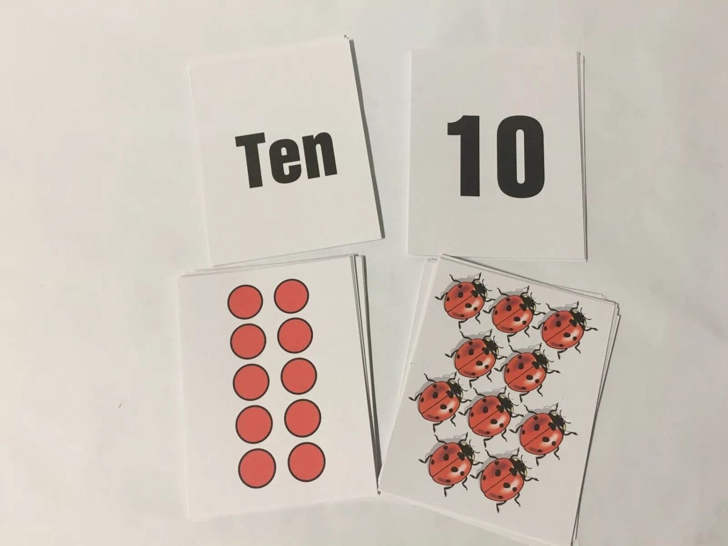 1-10 Numbers 4 Ways- Laminated Cards Set. Preschool  Kindergarten