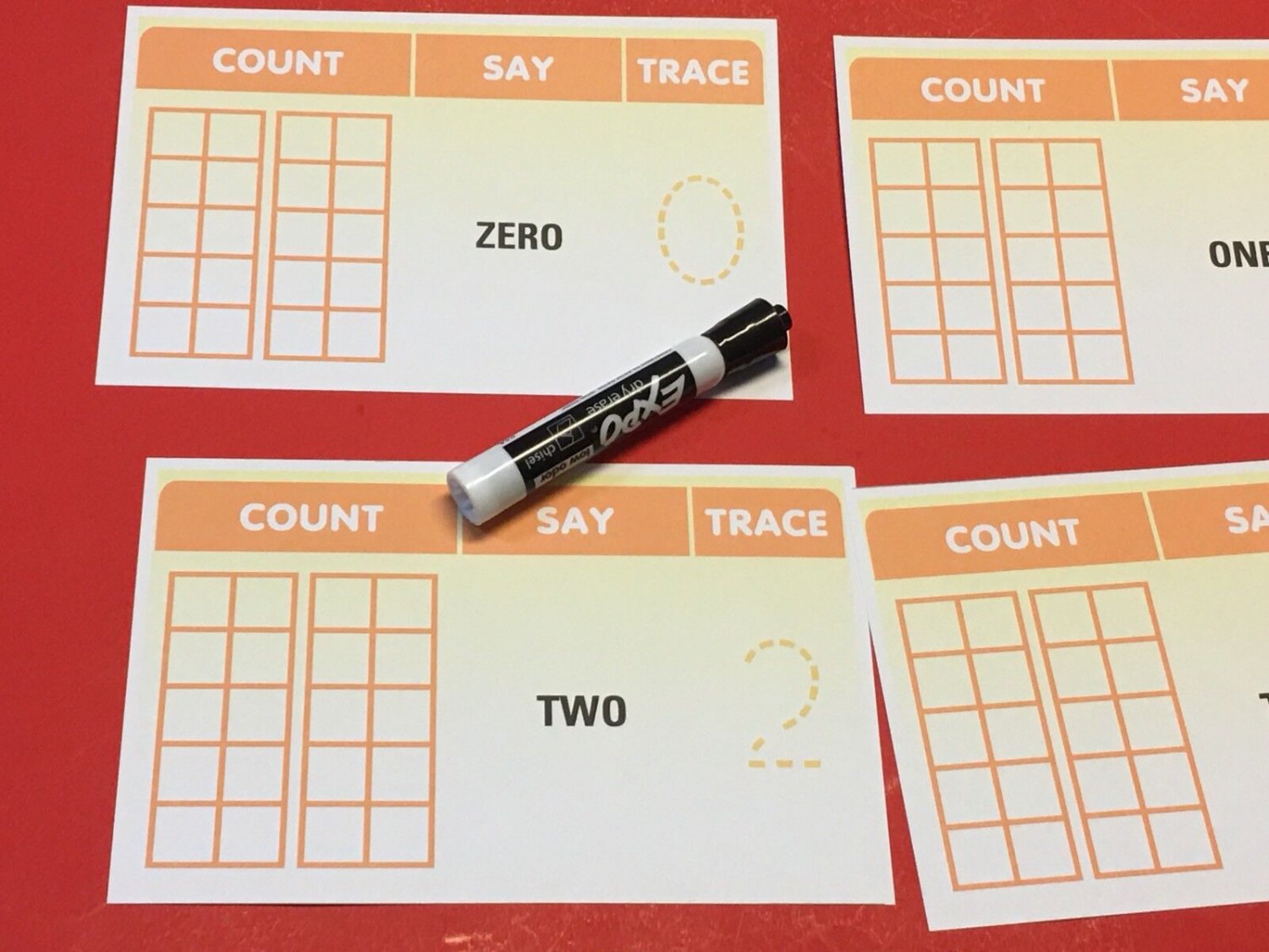 Number Name &  Tens Frame O-20 - Laminated Dry Erase cards - Teaching supplies