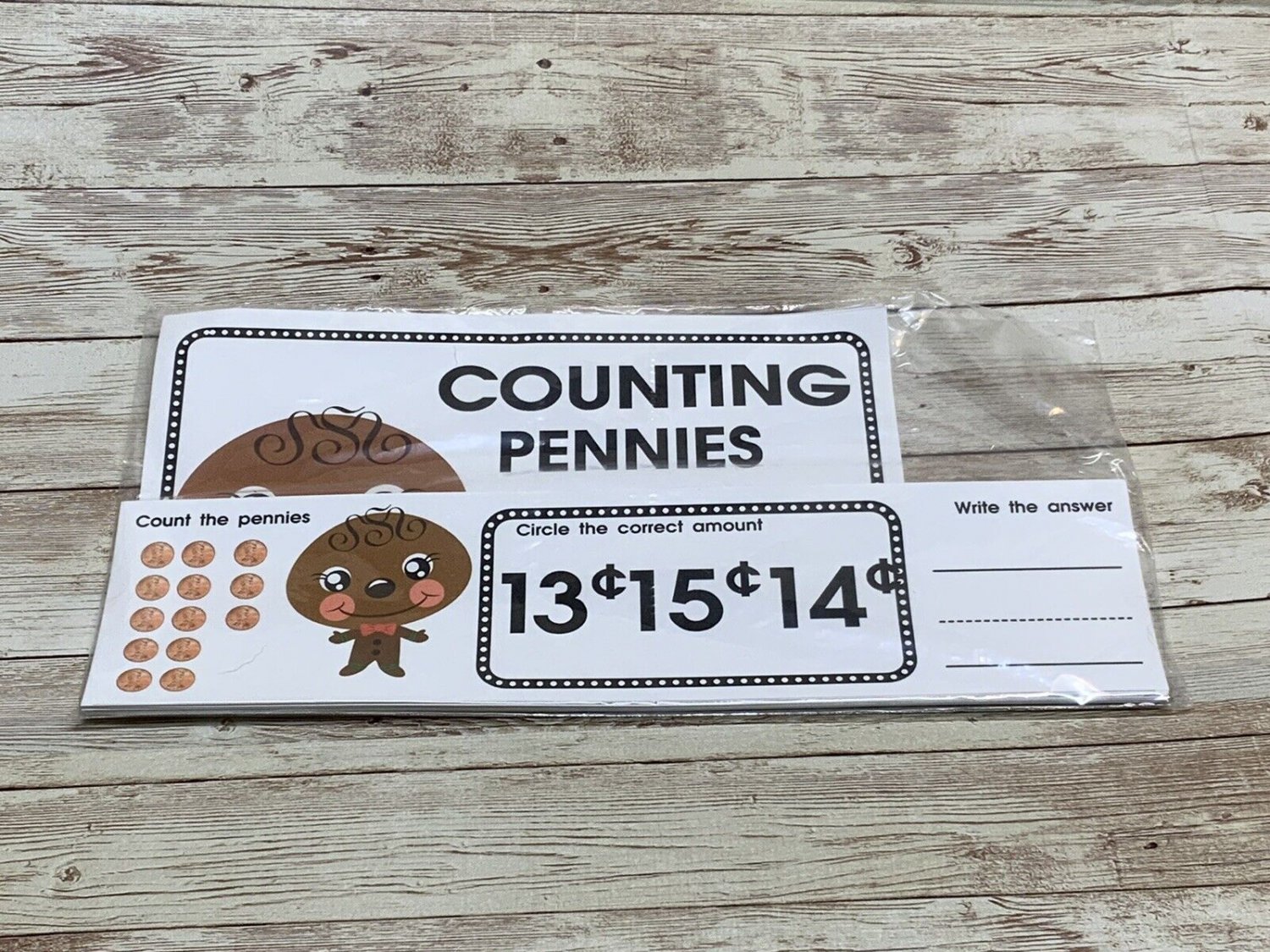 Gingerbread Boy - Themed Learning Centers - Counting Pennies - Laminated#
