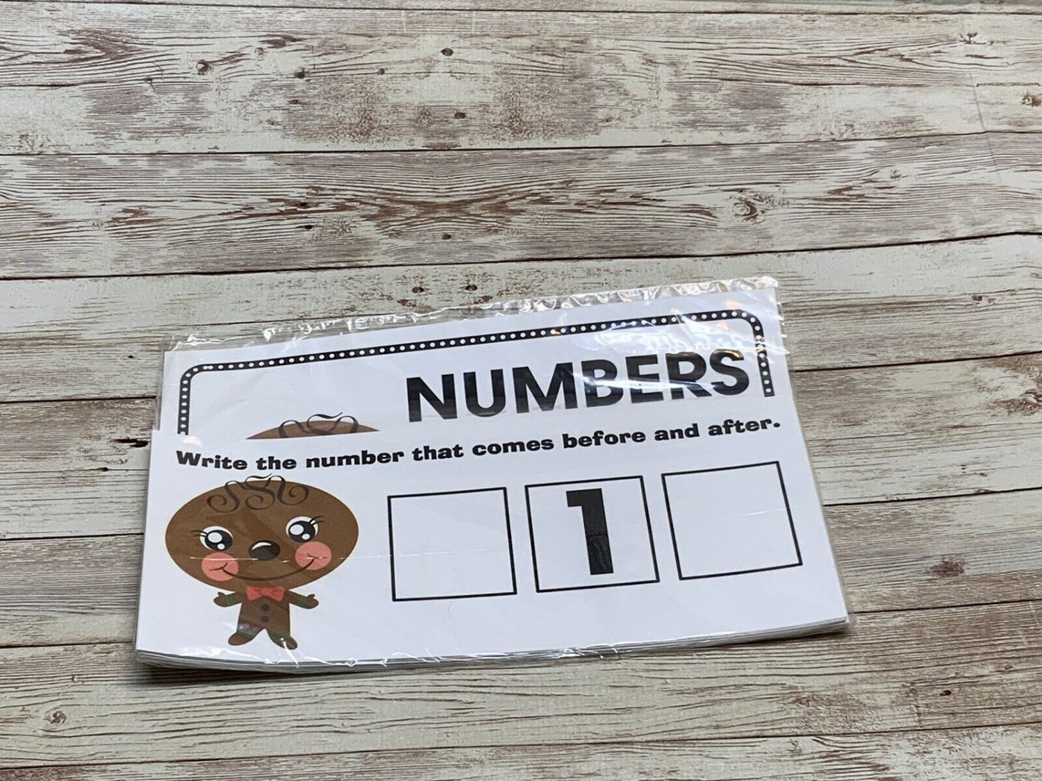 Gingerbread Boy - Themed Learning Centers - Numbers Before & After Laminated