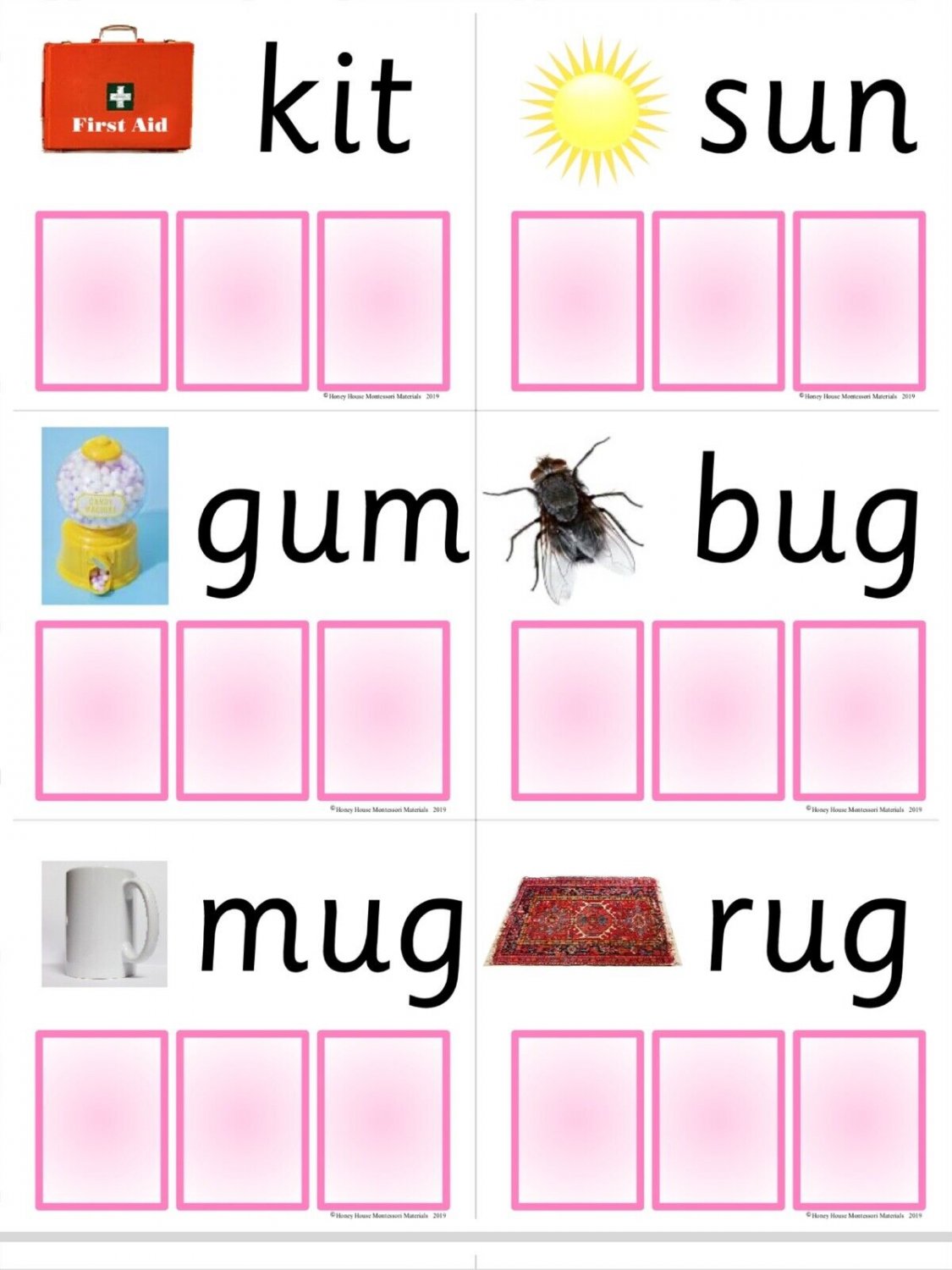 PINK SERIES | Montessori Activity - Write-n -Wipe cvc word cards