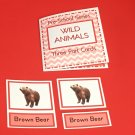 Wild Animals Zoology Series - Montessori 3 Part Card - Laminated 30 Animal Sets