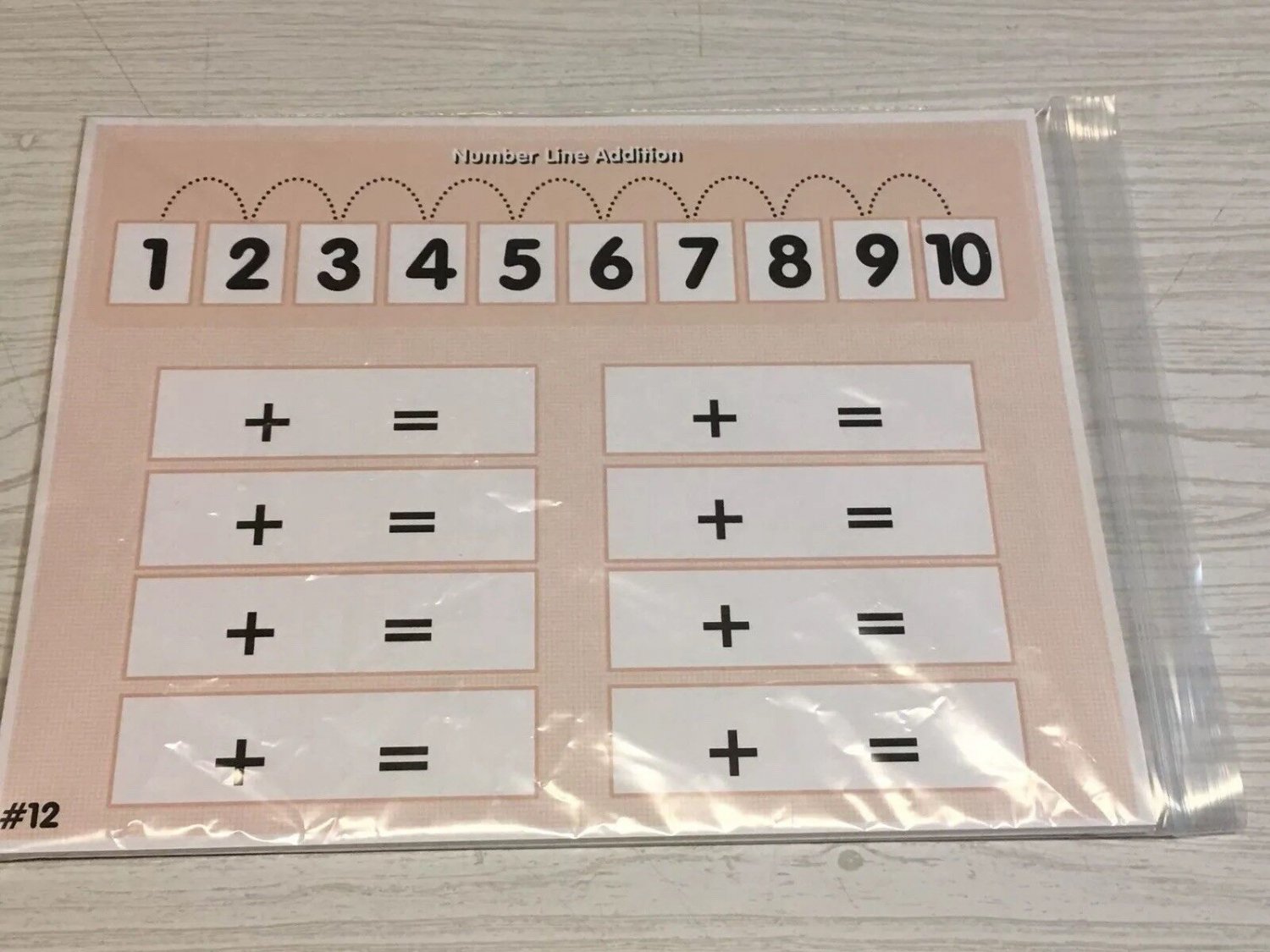 Classroom Set of 10 - Laminated Math Work Mats - Dry Erase #012