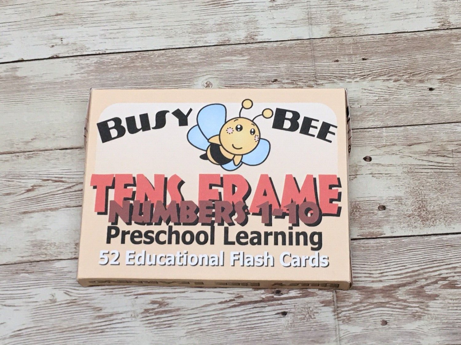 Tens Frames 1-10 - Busy Bee Preschool Learning - 52 Educational Flash Cards