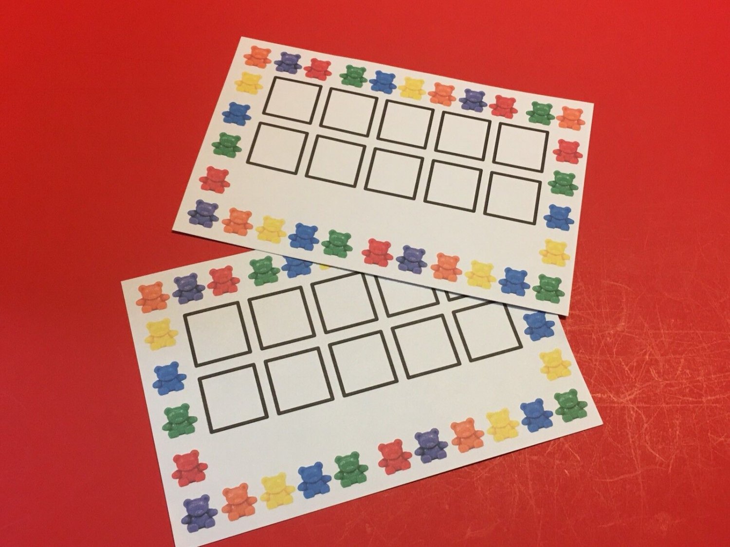 (10) Bears Ten Frame Mats - Laminated - Pre school Kindergarten