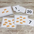 Gold fish counting Cards for Learning Center 40 Cards- Teaching supplies