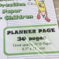 Planner Page - Handwriting Practice Paper For Children - 30 Sheets