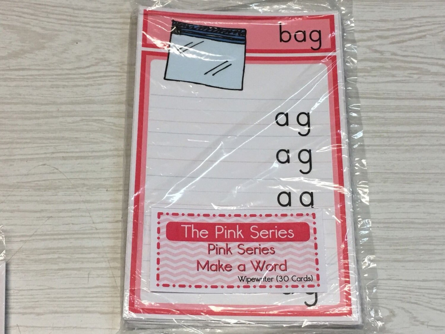 The Pink Series -Make a Word Wipewriter (30 Cards) Montessori