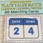 Place Value Match - Flashcards for Preschool 48 Cards- Teaching supplies