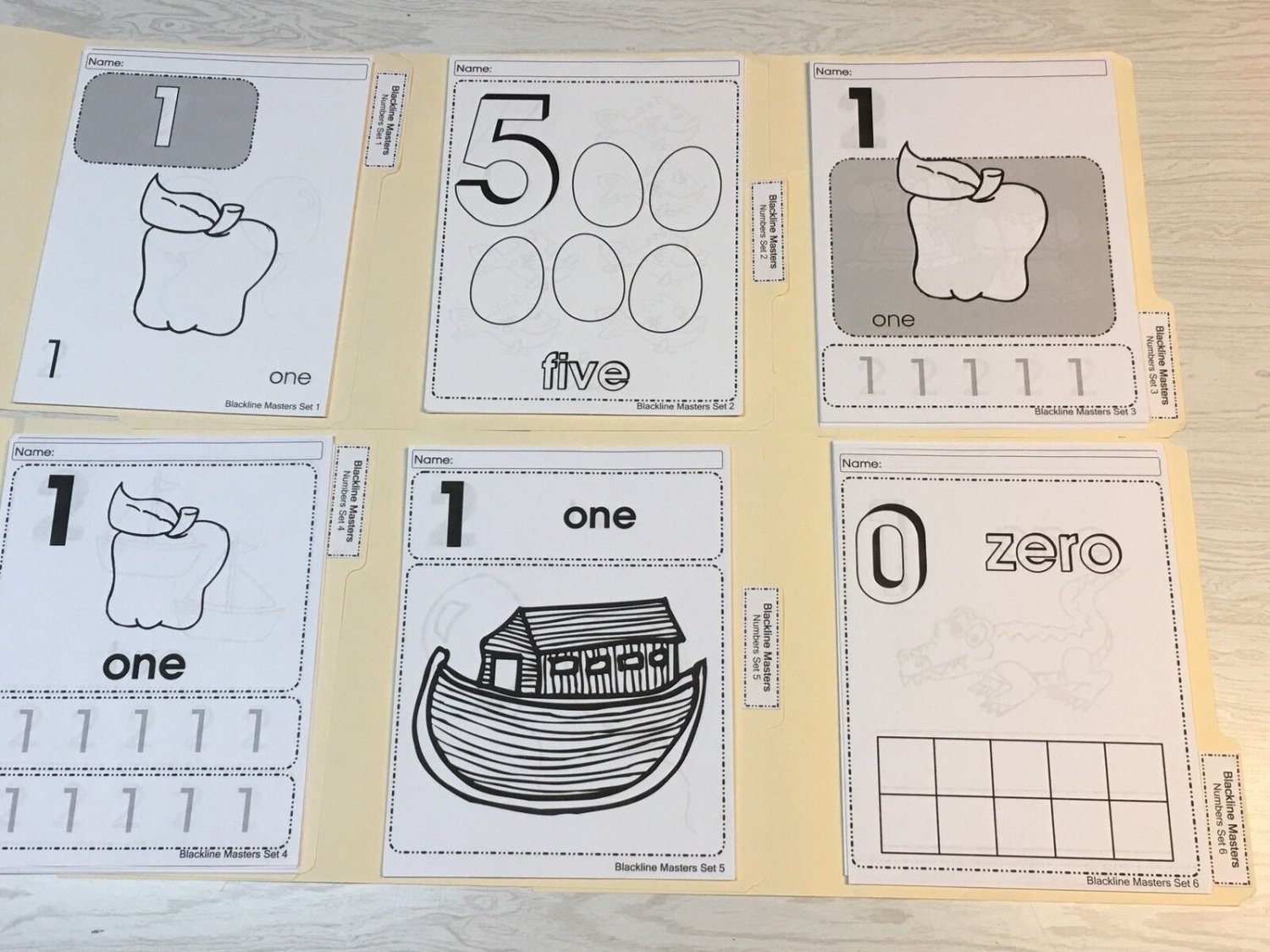 Printed Worksheets  Numbers - 6 Folders -Pre-K Kindergarten Resource 150+ Pgs