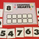 Valentine Hearts Ten Frame Mat & Number Cards - Laminated Bundle - Pre school K