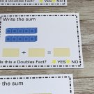 Doubles Facts Addition - Math Center - Dry Erase  - 30 Laminated Activity Cards