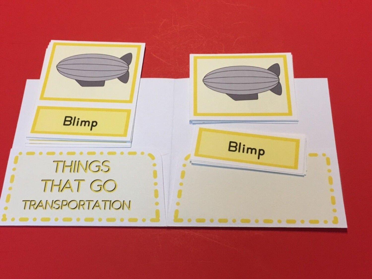 Montessori - Pre-Reading Series -  Three Part Cards And Folio -  Transportation