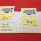 Montessori - Pre-Reading Series -  Three Part Cards And Folio -  Transportation