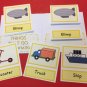 Montessori - Pre-Reading Series - Three Part Cards And Folio - Transportation