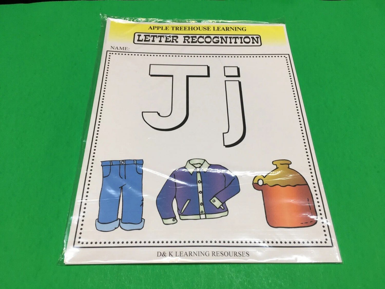 Letter  Jj - Apple Treehouse Worksheets - Preschool Teaching supplies  20pgs