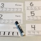 Numbers 1-20 Directional lines -laminated dry erase cards.  Preschool Tracing.