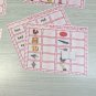 The Pink Series - Vowel E WorkMats (20 cards-2 Laminated WorkMats) Montessori