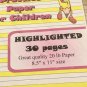 Highlighted - Handwriting Practice Paper For Children - 30 Sheets