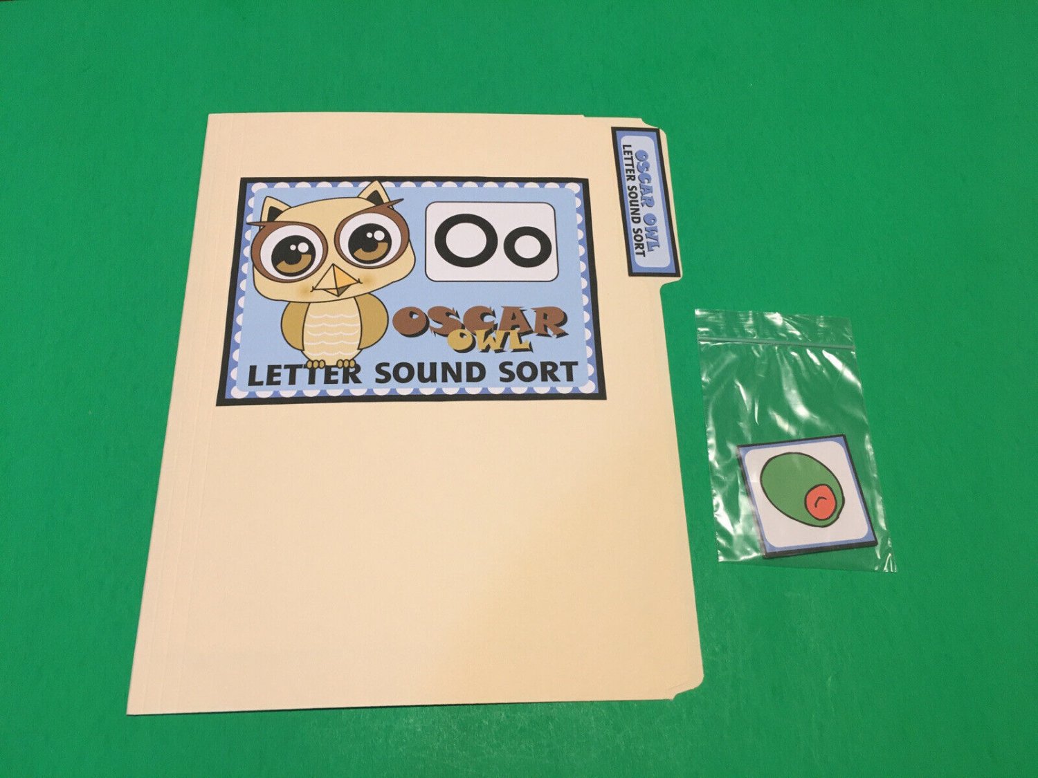 Oscar Owl - Letter  Oo - DIY File Folder game - Printed / Uncut