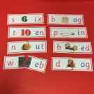 Pink Series Montessori - CVC BLENDING PUZZLE STRIPS - 56  Laminated Strips