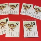 MONKEY TENS FRAMES - Laminated Dry Erase cards - Teaching supplies