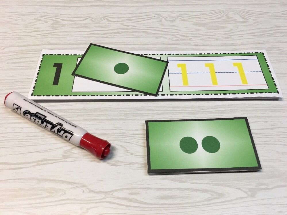 Numbers 0- 20 Counting Kit - Match & Write - 42 Pieces Laminated dry erase cards