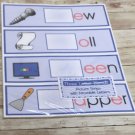 Three Letter Blends  - 48 Picture Strips with Movable Letters Montessori
