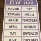 Months of the Year - 13 x 19 - Educational poster for Kindergarten or Preschool